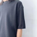 テクスチャード リブ ショートスリーブ Tシャツ