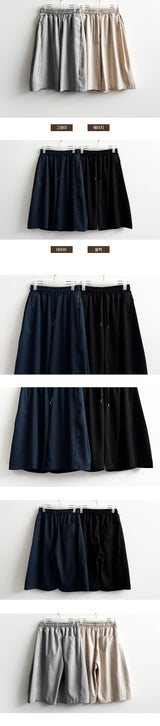 Kedin Side Pintuck Slit Banding Bermuda Shorts