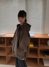 [unisex] Filta Washing Cotton Hood Zip-Up Jacket