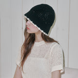 SunFlower Shell Crochet Hat (Black)