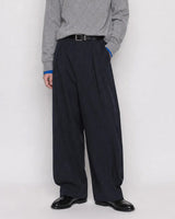 (UNISEX) ピンタック ストライプ ワイド スラックス