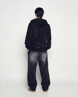 25FW フルバンディングウォッシングデニムパンツ ブラック