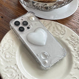 [made]ホワイトパールハートver.レジンスマホケース