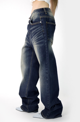(UNISEX)フォールブルーデニムパンツ