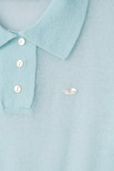 SEE-THROUGH COLLAR HALF KNIT (SKY BLUE)