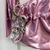 Cubic metallic Bear keyring [soft silver]