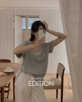 [MADE] Lira Unneck Slit Short Sleeve T-Shirt