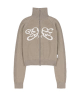 REGLAN SYMBOL KNIT ZIP-UP (MOCHA)_F24ZA962