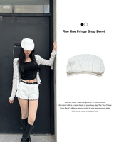 Rué Rue Fringe Snap Beret (2 colors)