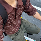 ライズストライプカラーニット