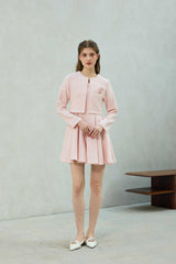 LANI TWEED CARDIGAN / PINK