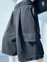 BASIC CARGO BERMUDA SWEAT PANTS🩶🖤 - 2 COLORS