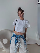 Mully ダメージコットンクロップTシャツ