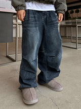 Gracie Double Pintuck Balloon Denim Pants