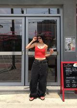 COLOR STITCH WIDE PANTS