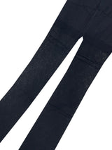 Y2K check pattern see-through black stockings (Black)