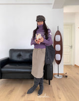 Purple Snow Turtleneck Cropped Knitwear