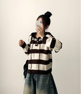Beaded Dangara Snap Knit Hooded