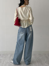 403 Catbrush Wide Denim Pants