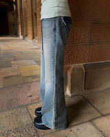 [ORIGINAL] Lucier Rip-Band Bootcut Denim Pants
