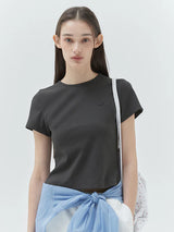 KIRSH プレーンスリムフィットTシャツ【ダークグレー】