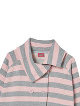 STRIPE COLLAR JACKET PINK