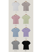 ベーシックパステルリブショートTシャツ (7color)