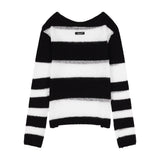 HAILEY STRIPE KNIT (BLACK) F25ZB020