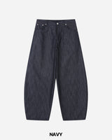 Tartan Curved Denim Pants