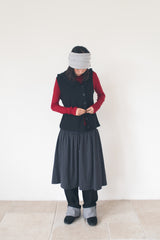 FLARE RIB SKIRT (CAHRCOAL)