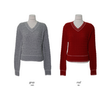 Cashmere Cable Stitch V-neck Knit (5color)