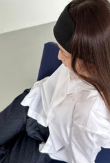 cotton rib hair band - black