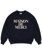 UNISEX 카고포켓 DISPLACE 로고 맨투맨 네이비(FCE1TS101M)