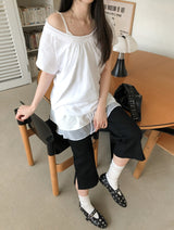 Ponin Slit Capri Pants