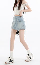 Inner Lined Cargo A Line Mini Skort