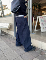 No.1106 curved P wide denim PT