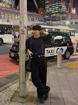 ビッグ リブド バイアス ロングスリーブ Tシャツ