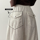 Kinph Fresh Side Pin Tuckバックポケットスウェットワイドパンツ