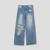 Waydone destroyed wide denim pants