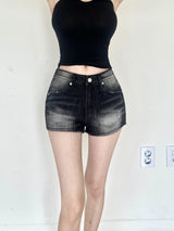 1498. 스톤 리벳 포인트 워싱 데님 쇼츠