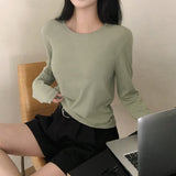 [MADE] クロン ラウンドネック 無地長袖Tシャツ