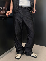 [SET UP가능] Glossy semi flare denim pants(2color)