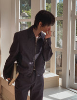 Chase Herringbone Denim Jacket