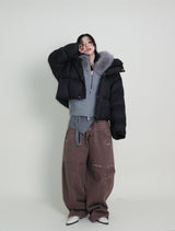 アウトストリングウィンターハイネックダックダウンパッド入りジャケット (Light Padded)
