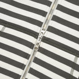 STRIPE HOODIE ZIP UP [KHAKI]