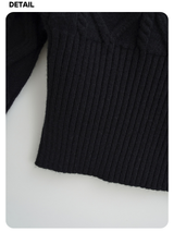 Fair Isle Off-Shoulder Twisted Knitwear