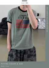 ルーアメリカンフラッグリンガーマッスルTシャツ