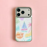 シーサイド パレット シルバー グロッシー グラス フォン ケース