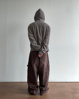 Crack Velvet Hooded Zip-Up