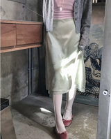 posy sheer & satin midi sk